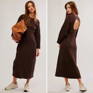 NEW Free People Gabby Seamless Midi Dress XS/S coconut shell